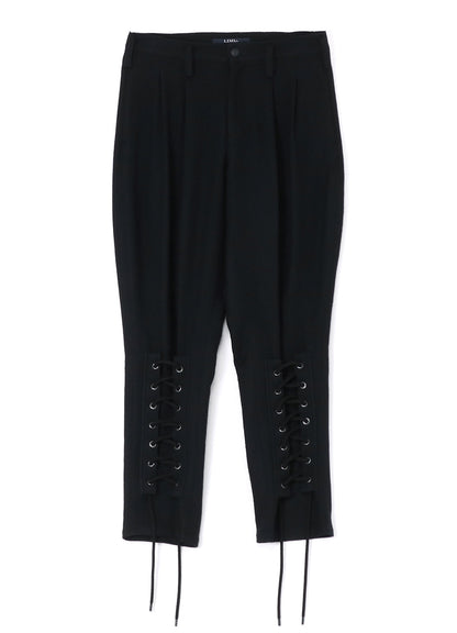 LOW TWIST SERGE PANTS WITH LACE-UP DETAILS