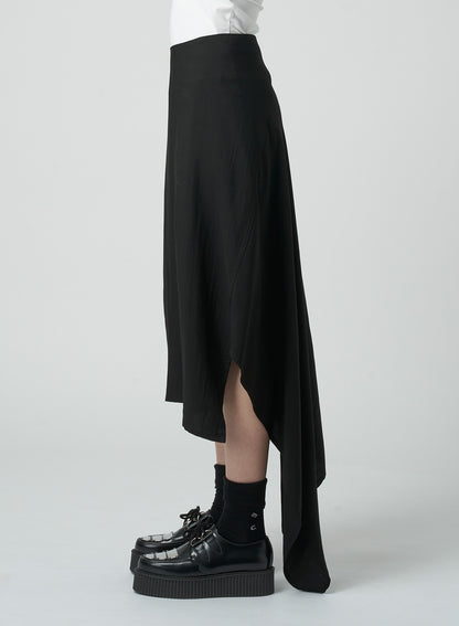 LYOCELL/RAYON GABARDINE SKIRT WITH ASYMMETRIC HEMLINE