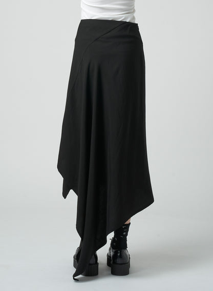 LYOCELL/RAYON GABARDINE SKIRT WITH ASYMMETRIC HEMLINE