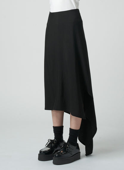 LYOCELL/RAYON GABARDINE SKIRT WITH ASYMMETRIC HEMLINE