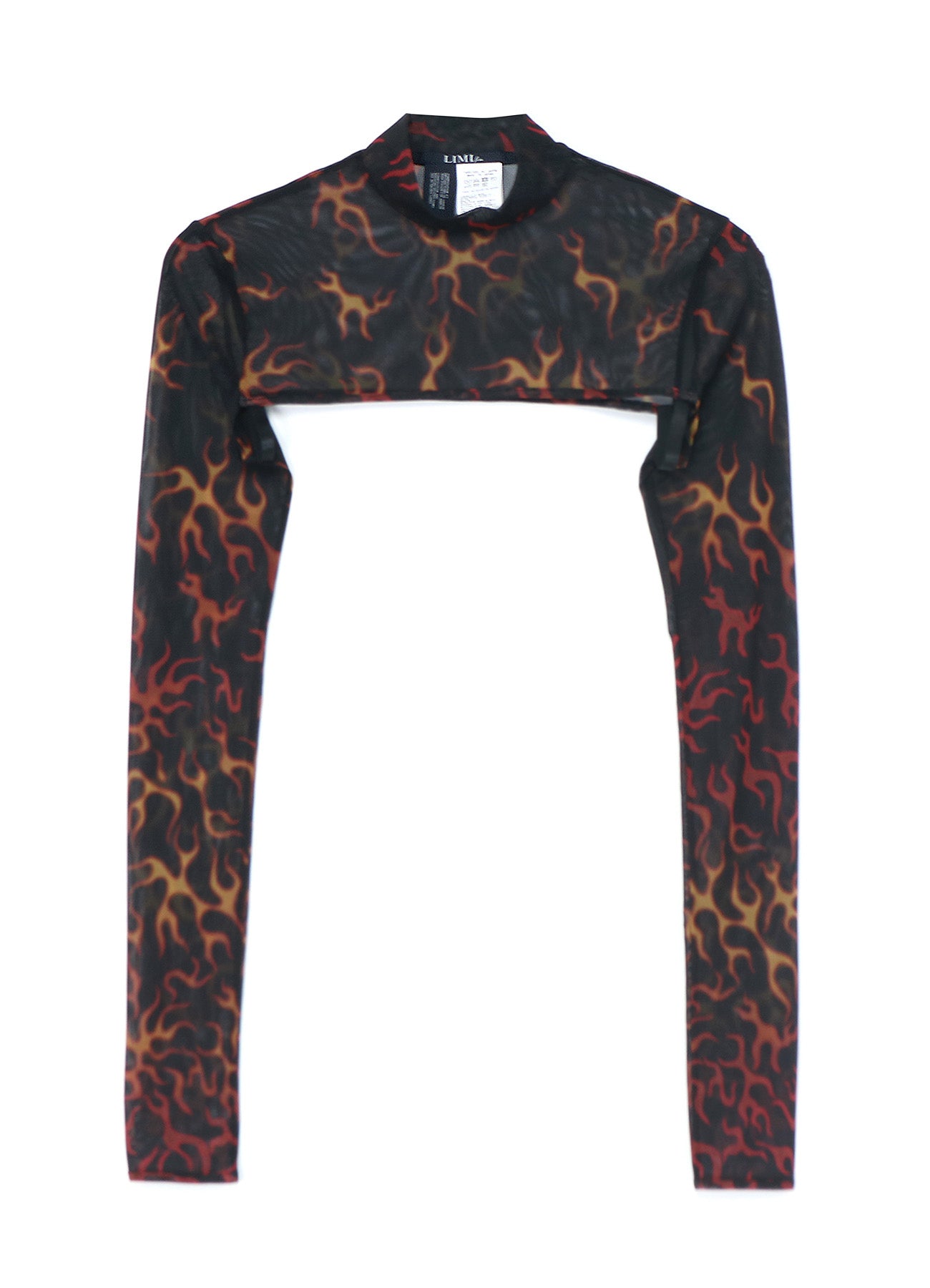 FIRE PRINT EXTREME CROP TOP WITH MOCK TURTLENECK