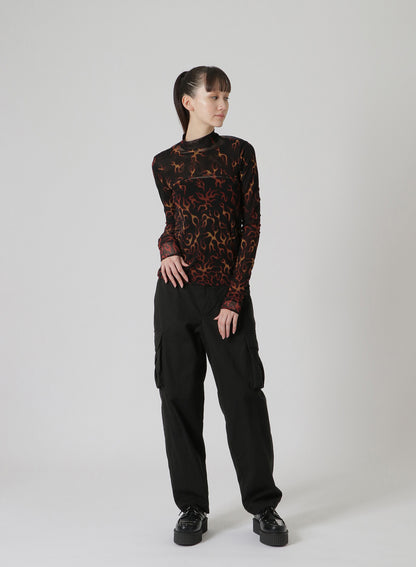 FIRE PRINT EXTREME CROP TOP WITH MOCK TURTLENECK