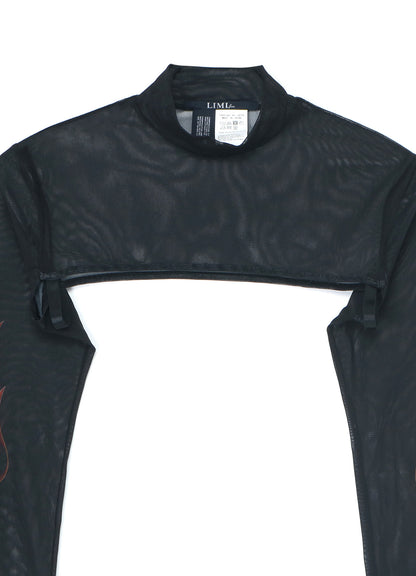 FIRE PRINT EXTREME CROP TOP WITH MOCK TURTLENECK