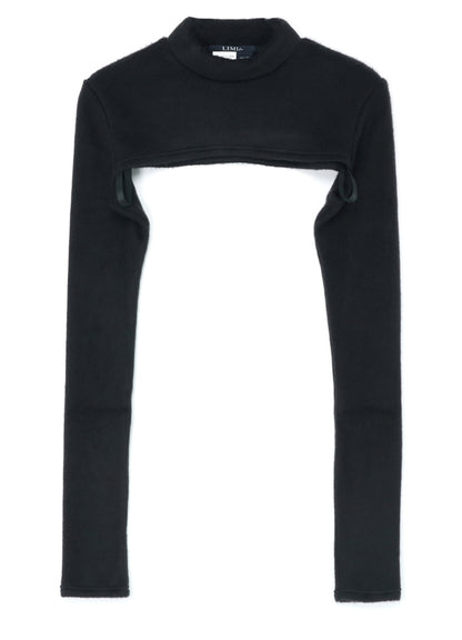 ACRYLIC/WOOL EXTREME CROP TOP WITH MOCK TURTLENECK