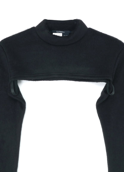 ACRYLIC/WOOL EXTREME CROP TOP WITH MOCK TURTLENECK