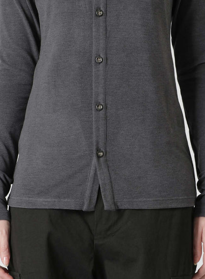 BRUSHED JERSEY PANELED CARDIGAN