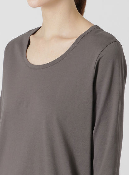 60/2 COTTON JERSEY TOP WITH UNEVEN HEMLINE