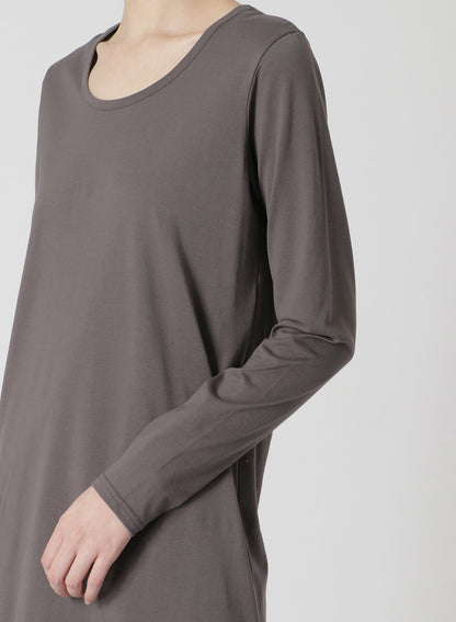 60/2 COTTON JERSEY TOP WITH UNEVEN HEMLINE