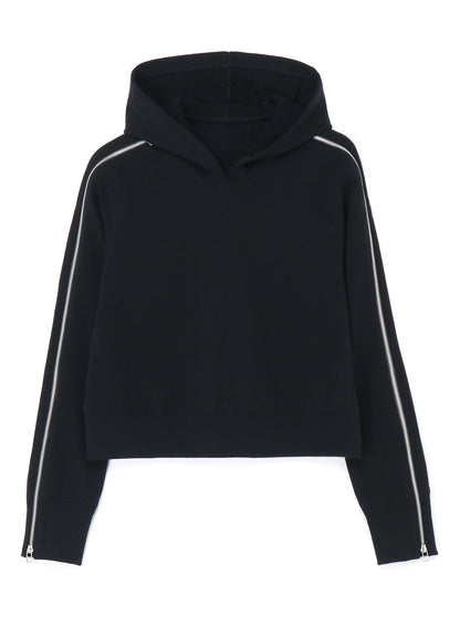 FRENCH TERRY PULLOVER HOODIE WITH SLEEVE ZIPPERS