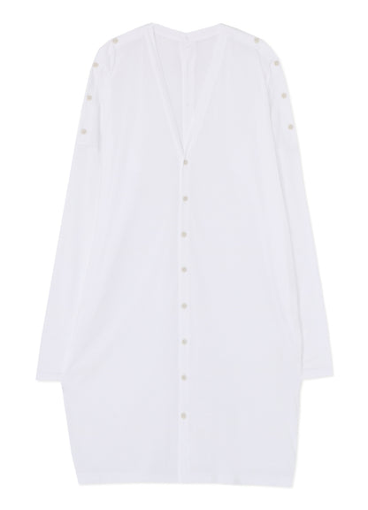 100/2 COTTON JERSEY CARDIGAN WITH BUTTON-UP SHOULDER SLITS