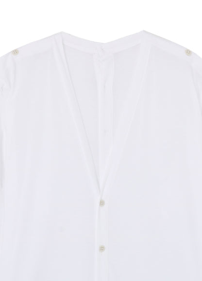 100/2 COTTON JERSEY CARDIGAN WITH BUTTON-UP SHOULDER SLITS