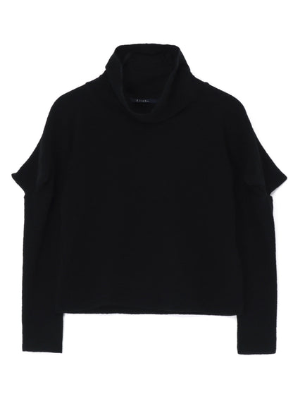 SOFT WOOL PILE TURTLENECK T-SHIRT