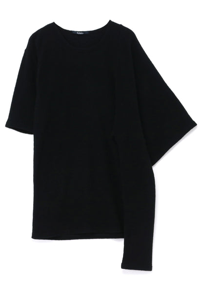 ASYMMETRIC CUT SOFT WOOL PILE T-SHIRT