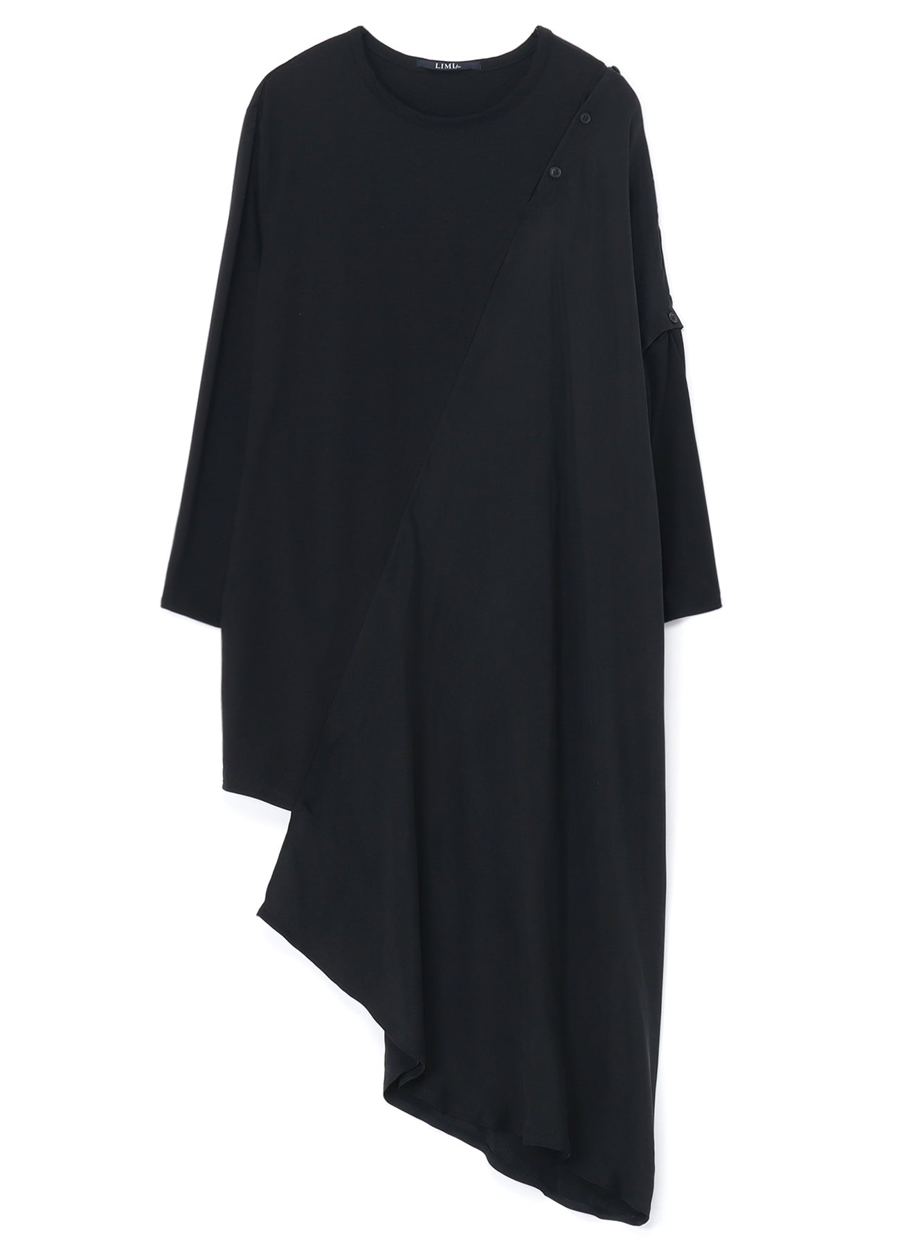 LYOCELL/COTTON JERSEY DRESS WITH ASYMMETRIC HEMLINE