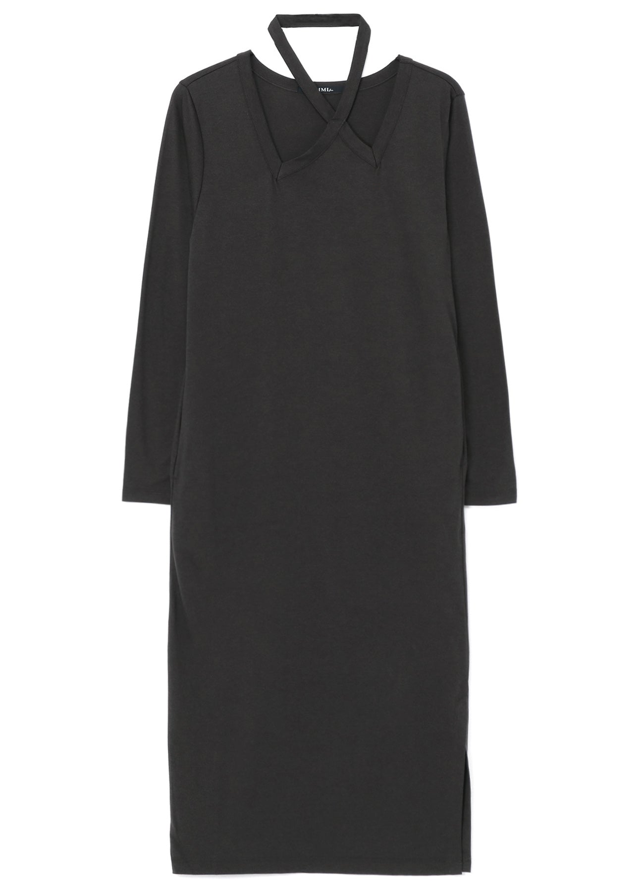 LYOCELL/COTTON JERSEY CROSS NECK DRESS