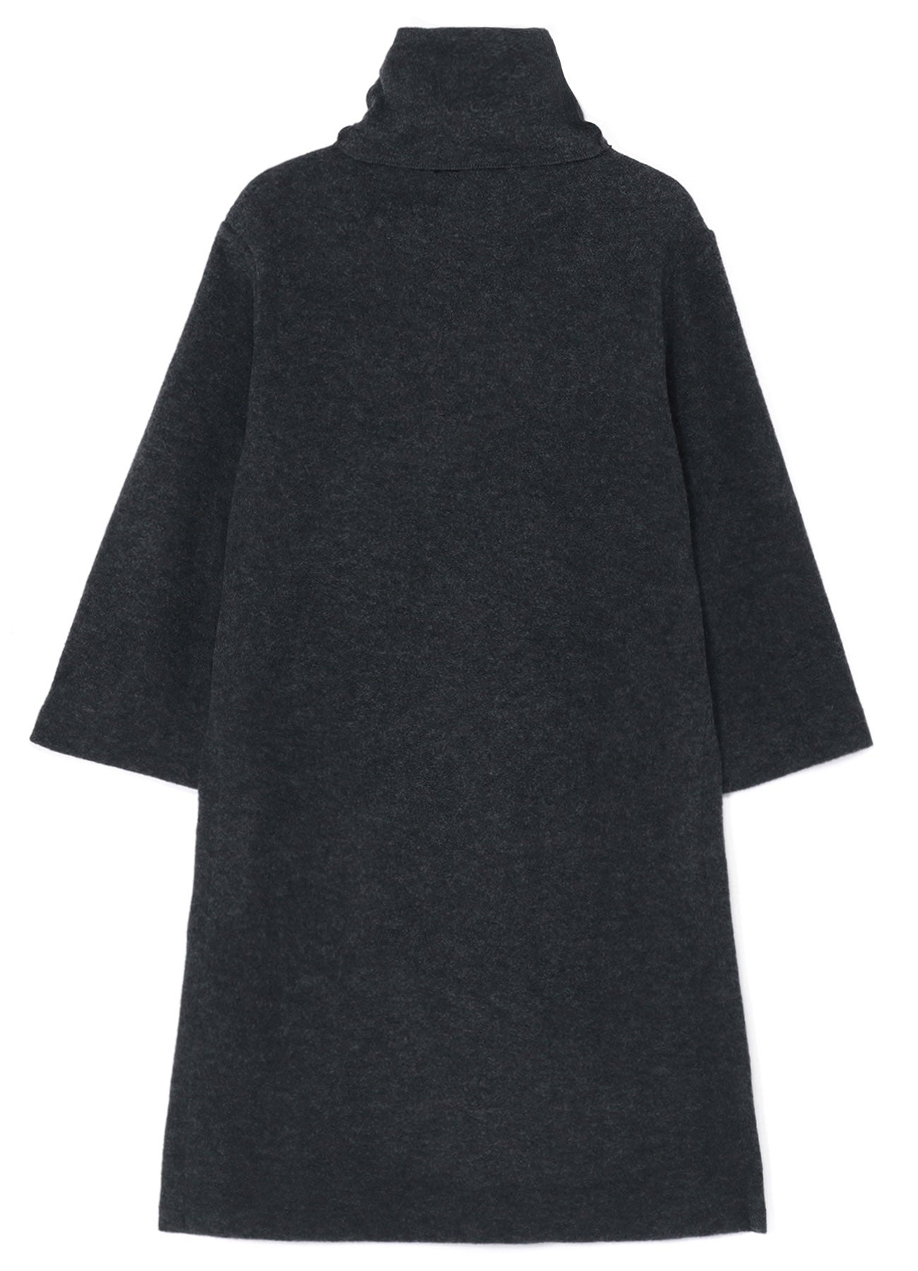 SOFT WOOL PILE PULLOVER DRESS WITH TURTLENECK