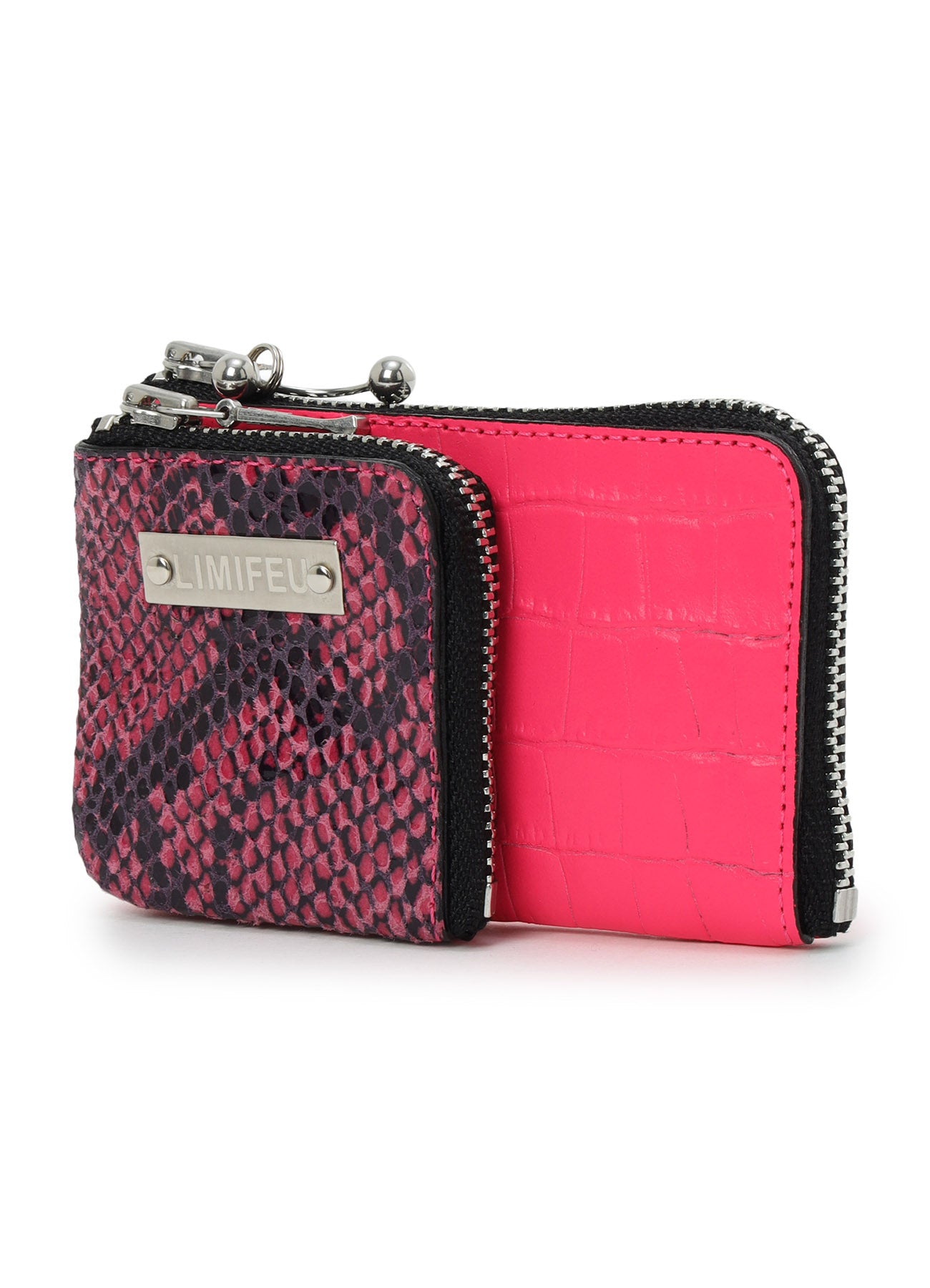 CROC+ SNAKE EMBOSSED LEATHER W SMALL WALLET