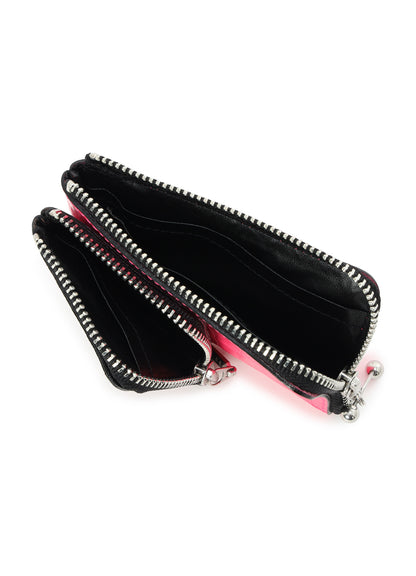 CROC+ SNAKE EMBOSSED LEATHER W SMALL WALLET