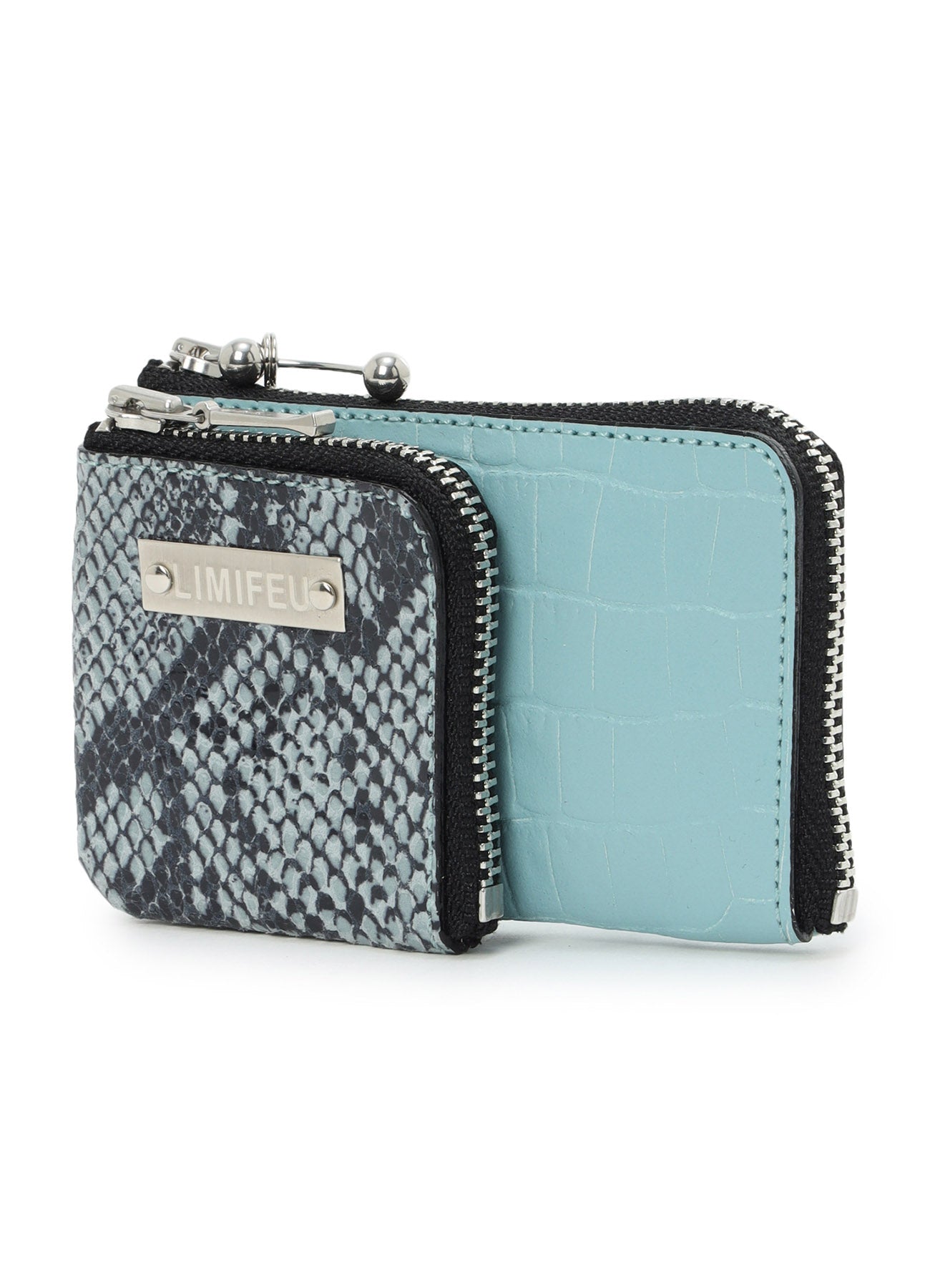 CROC+ SNAKE EMBOSSED LEATHER W SMALL WALLET