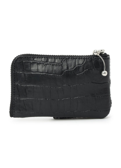 CROC+ SNAKE EMBOSSED LEATHER W SMALL WALLET