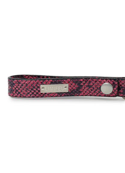 CROC+ SNAKE EMBOSSED LEATHER  3LAYERS POUCH