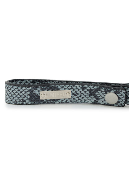 CROC+ SNAKE EMBOSSED LEATHER  3LAYERS POUCH