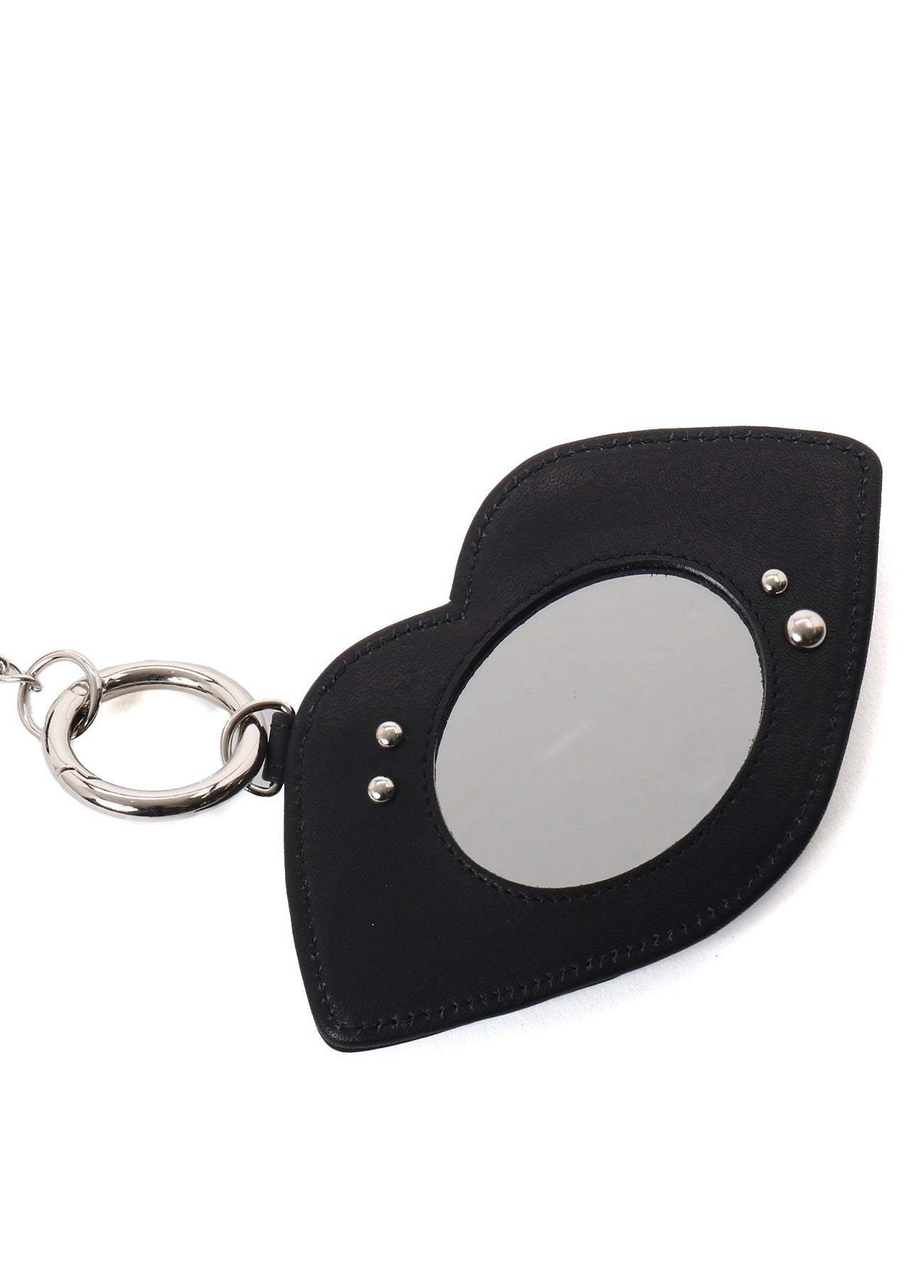 MATTE CHROME LEATHER  LIP SHAPED MIRROR SET