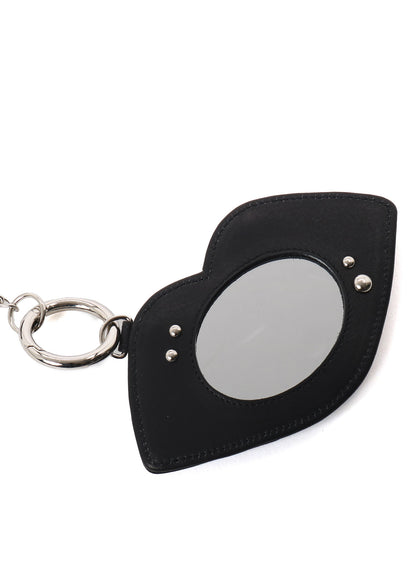 MATTE CHROME LEATHER  LIP SHAPED MIRROR SET