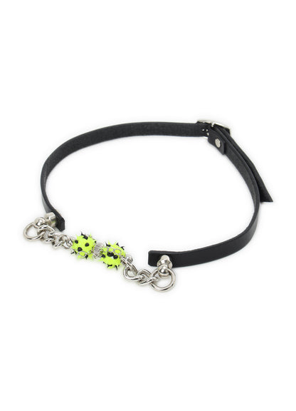 SEMI MATTE KIP LEATHER  SPIKE LEATHER CHOKER