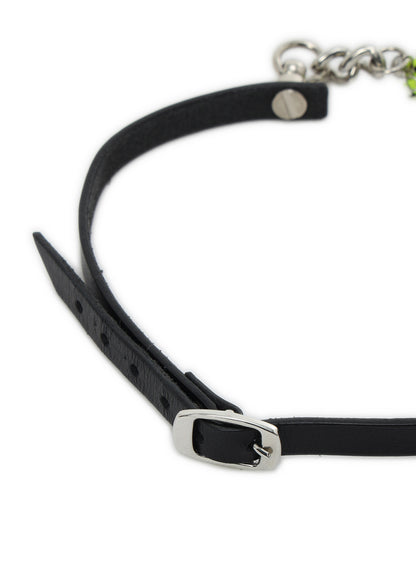 SEMI MATTE KIP LEATHER  SPIKE LEATHER CHOKER