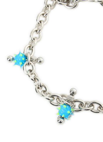 TANNED LEATHER+ ACETATE SPIKED MULTI HOLDER