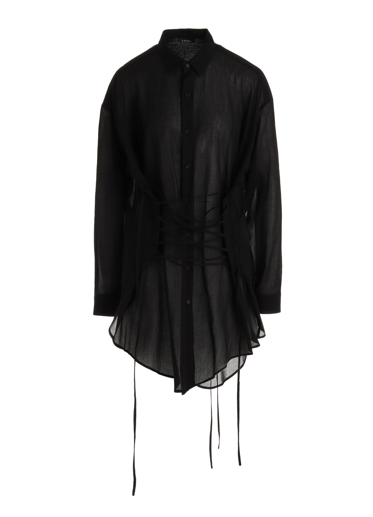 COTTON CHIFFON LACE-UP BLOUSE – THE SHOP YOHJI YAMAMOTO