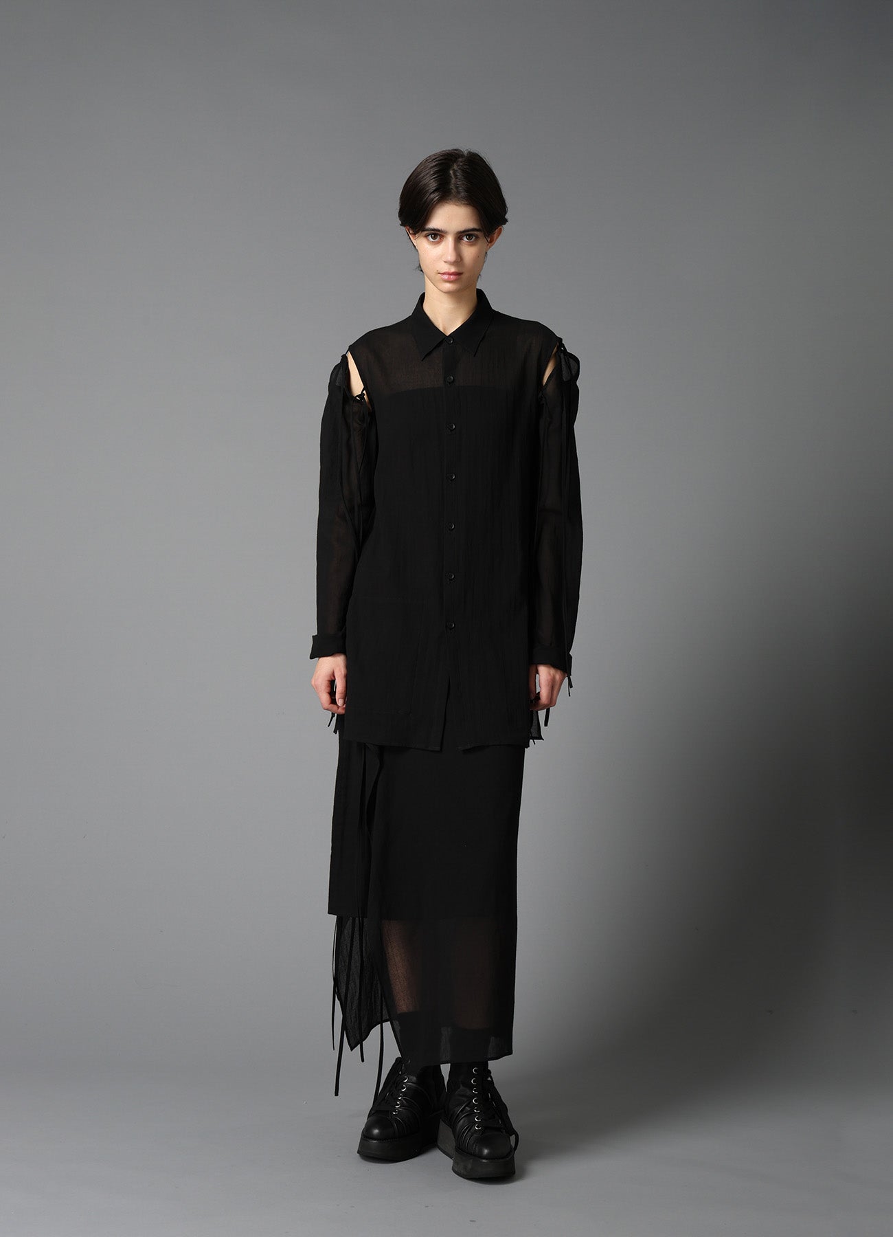 COTTON CHIFFON STRING BLOUSE A