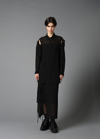 COTTON CHIFFON STRING BLOUSE A