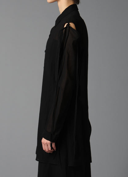 COTTON CHIFFON STRING BLOUSE A