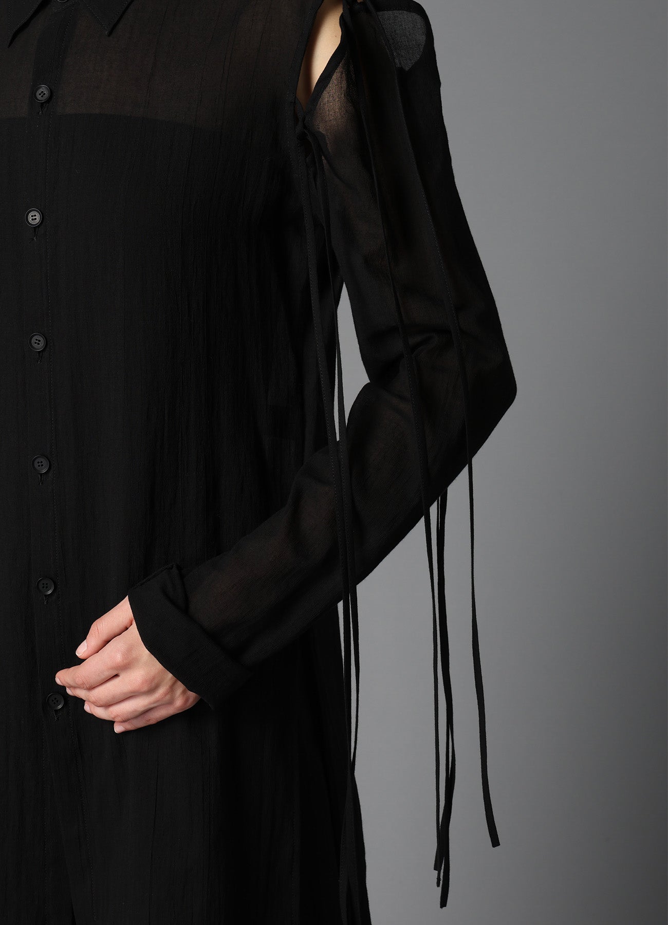 COTTON CHIFFON STRING BLOUSE A