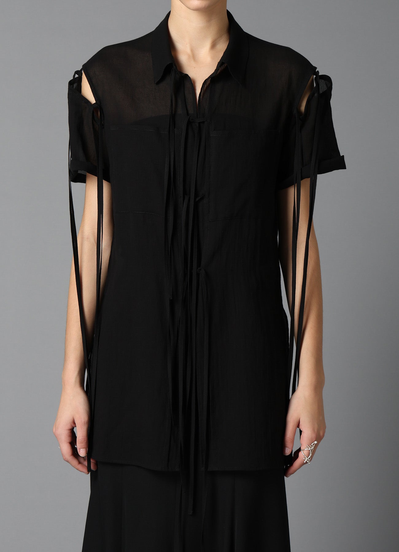COTTON CHIFFON STRING BLOUSE B