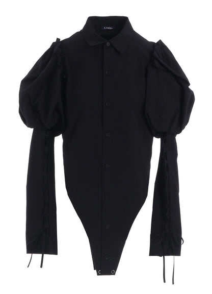 TYPEWRITER  LACE UP SLEEVE BLOUSE