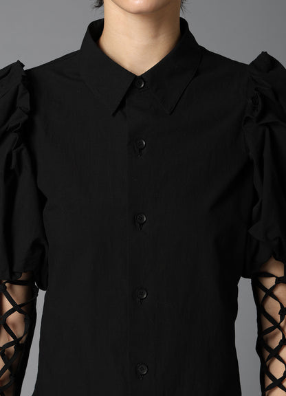 TYPEWRITER  LACE UP SLEEVE BLOUSE