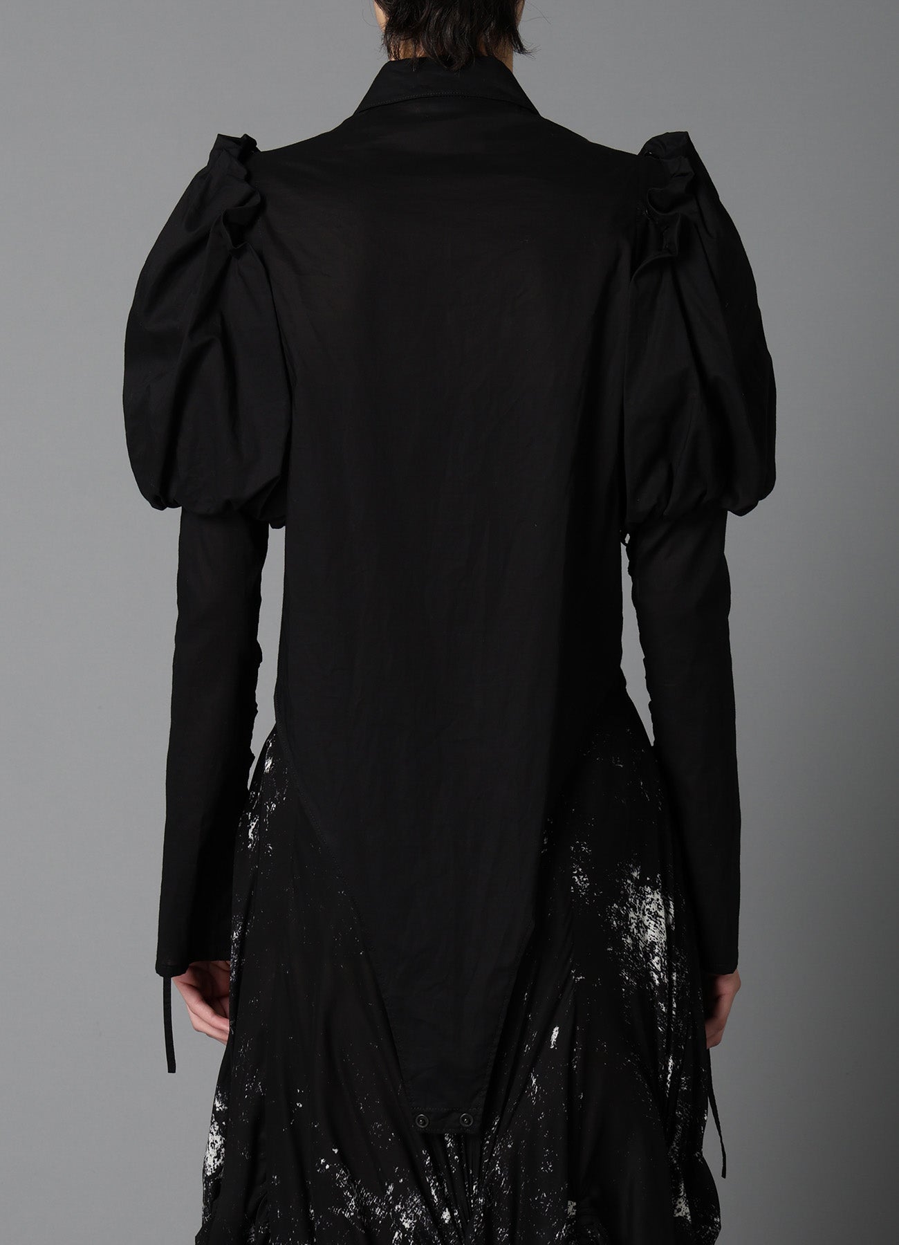 LAWN LACE UP SLEEVE BLOUSE