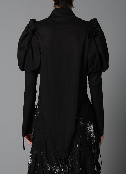 LAWN LACE UP SLEEVE BLOUSE