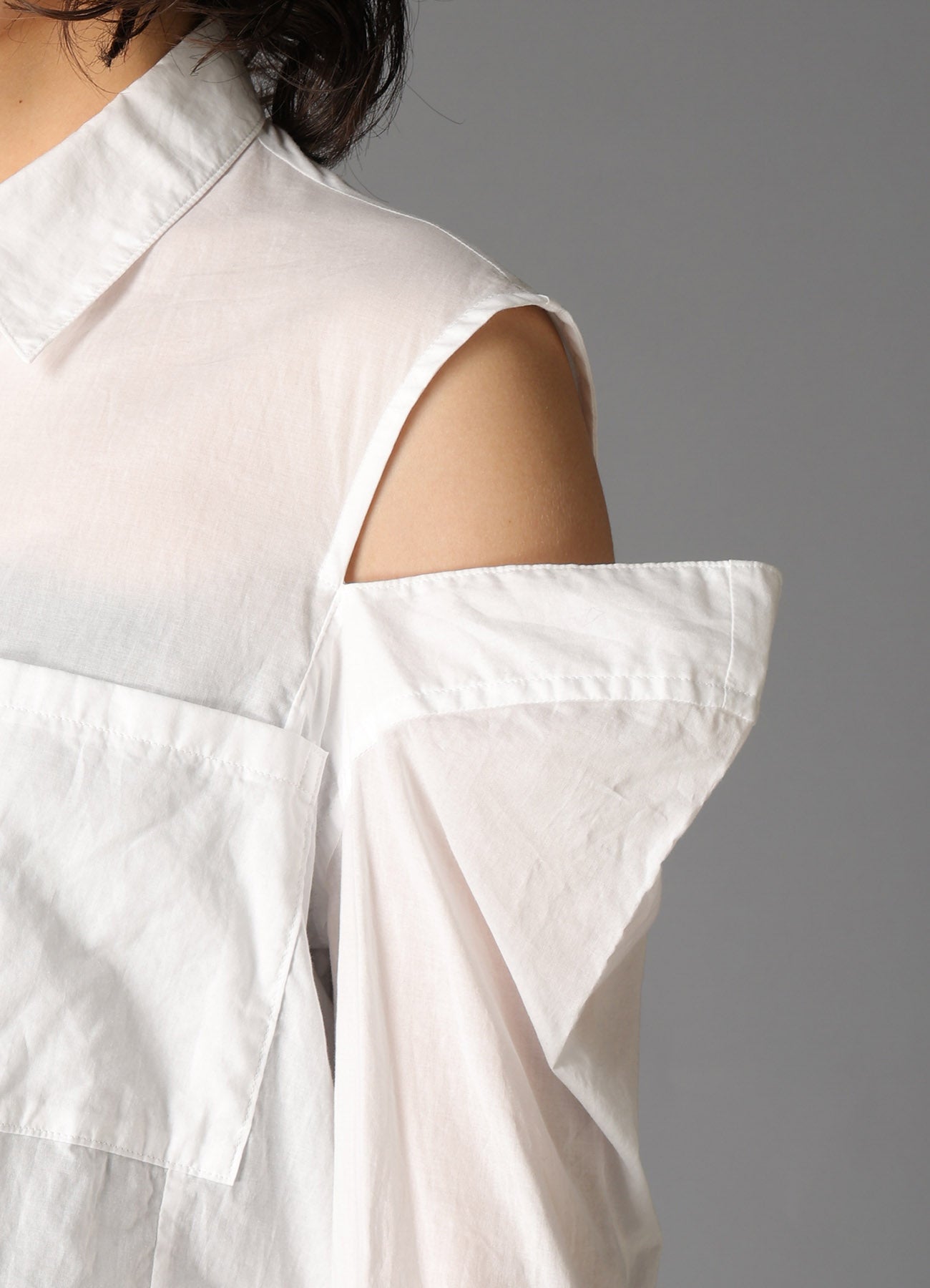 LAWN SLIT SHOULDER SHIRT