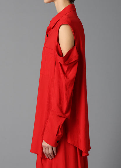 RY/ WRINKLED LAWN SLIT SHOULDER SHIRT