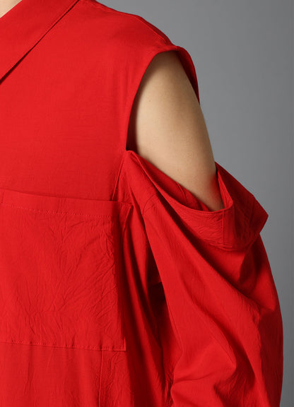 RY/ WRINKLED LAWN SLIT SHOULDER SHIRT