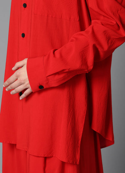 RY/ WRINKLED LAWN SLIT SHOULDER SHIRT