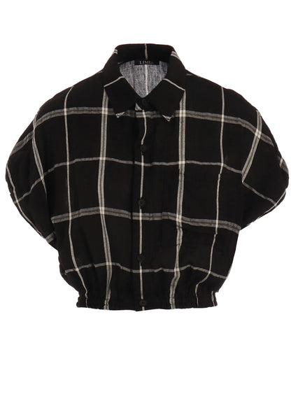 PLAID KHADI SHORT BLOUSE