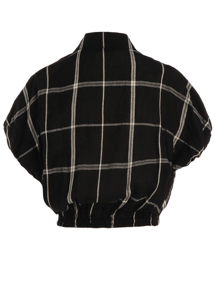 PLAID KHADI SHORT BLOUSE