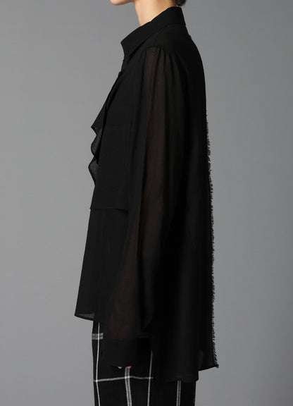 COTTON CHIFFON SQUARE PANEL BLOUSE