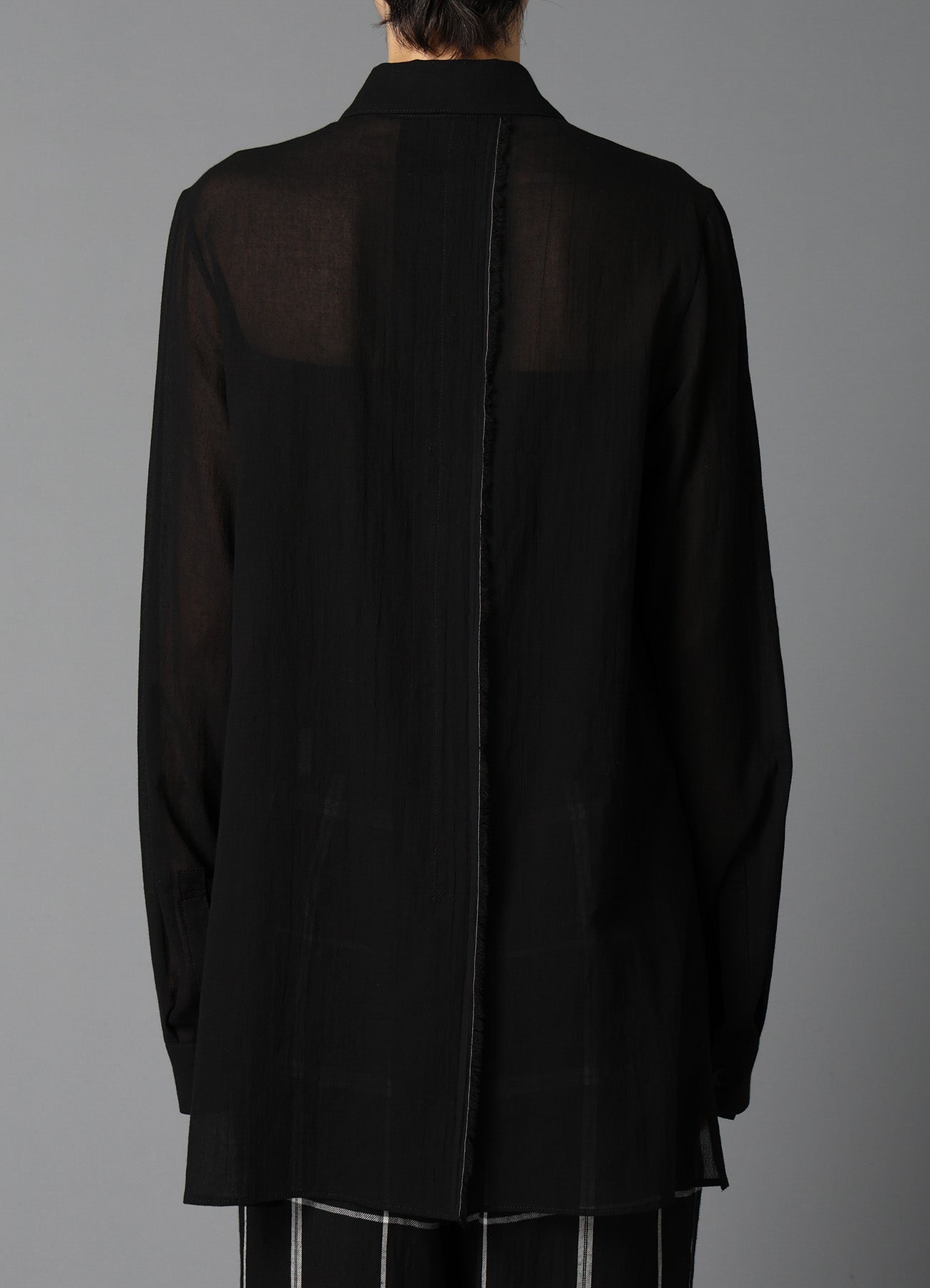 COTTON CHIFFON SQUARE PANEL BLOUSE