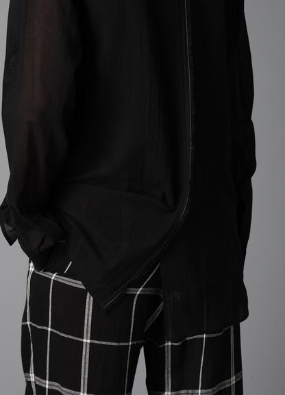 COTTON CHIFFON SQUARE PANEL BLOUSE